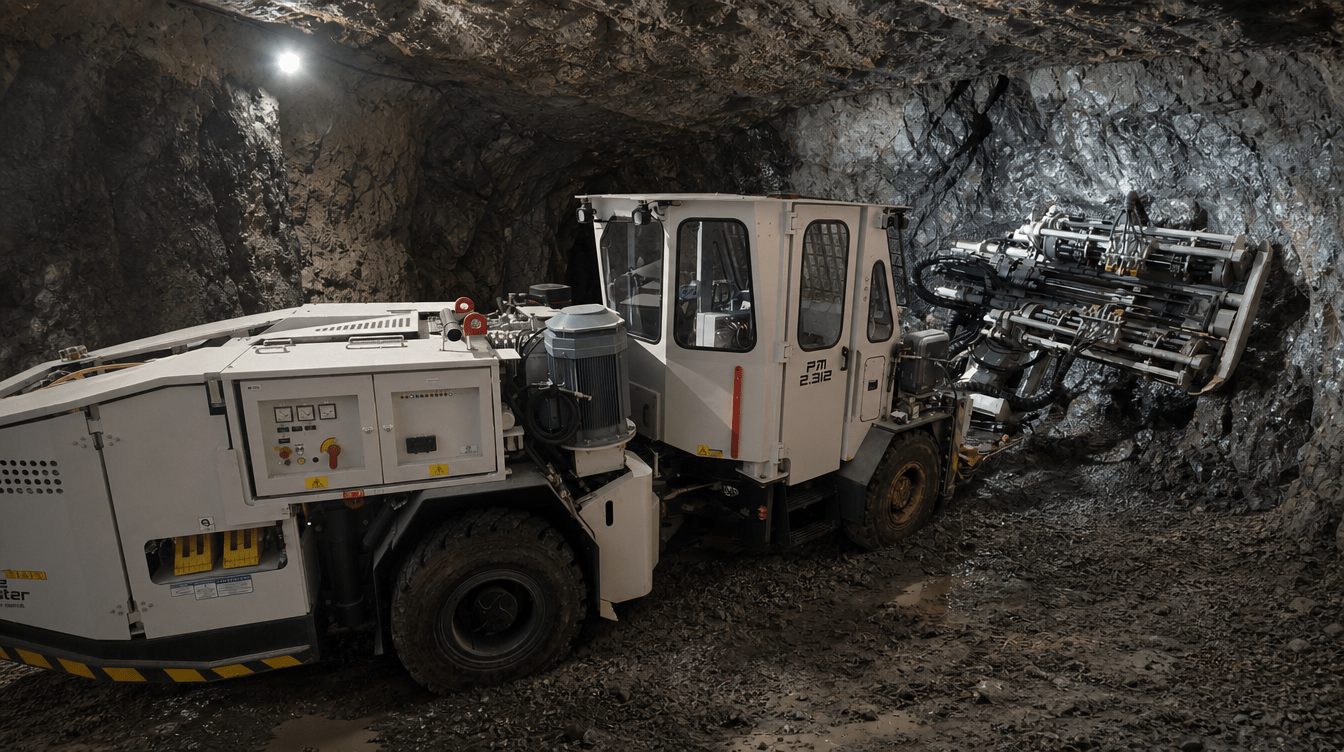 Production Master 2.312 automated longhole drill rig working underground